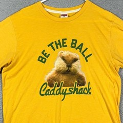 Homage T-Shirt Mens XL Yellow Caddyshack Be The Ball Gopher Short Sleeve Tee