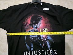 Loot Crate Exclusive Injustice 2 Black 100% Cotton Short Sleeve Shirt Size XL