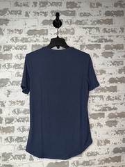 NWT! Lot of 2 JMIERR Short Sleeve Ribbed Button Neck Tee Shirts – Blue/Black S