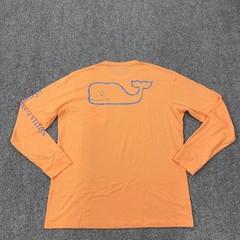 Vineyard Vines Shirt Mens Large Orange Whale Logo Pocket Long Sleeve Tagless
