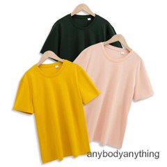 Men’s 100% Mercerized Cotton T-shirt Crew Collar Short Sleeves Casual Basic Tops
