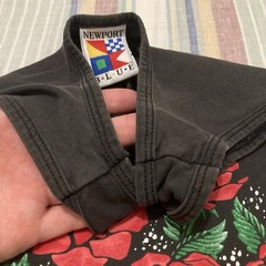 Vintage Newport Blue Red Roses Tank Top L Made In USA Single Stitch