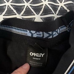 Oakley Shirt Black Performance Mock Neck Logo Long Sleeve Custom Fit Size M Y2K