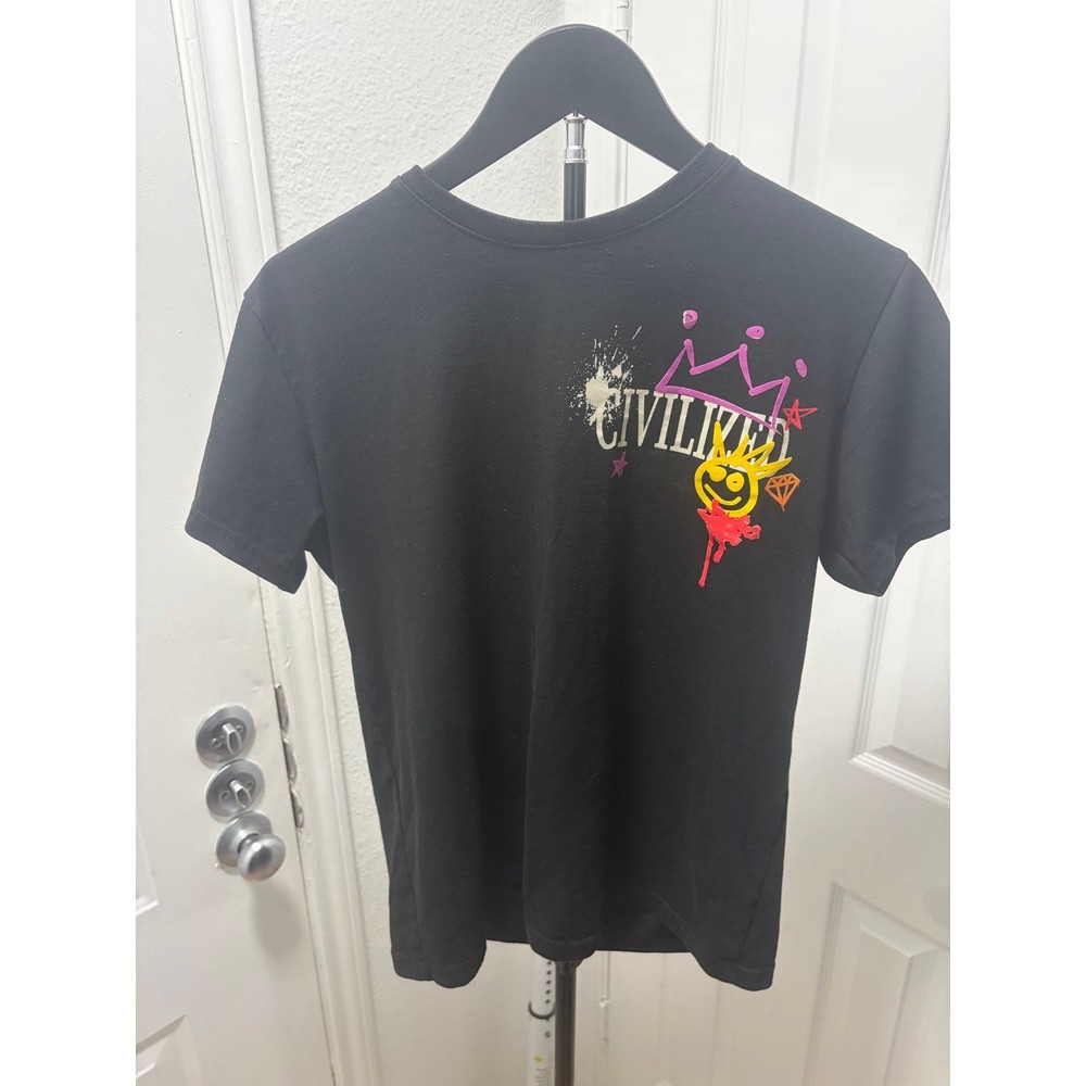 Civilized Graphic T-Shirt Men’s Size Large Black Streetwear Angel Print