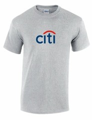 Citi Bank Red Blue Logo New York Financial Institute Sport Gray Cotton T-shirt