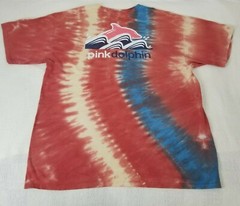 Pink Dolphin Men’s Red Tie Dye Front Back Graphic Short Sleeve T-Shirt Size XXL