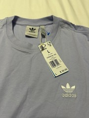 adidas Originals Essential Tee Light Purple Logo Crew Neck Cotton Men’s L