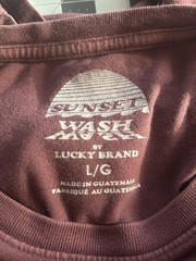 Lucky Brand Men’s T-Shirt Size L Color Burgundy 100% Cotton Long Sleeve Pullover
