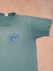 Vtg 90s Sun Faded WRV Wave Riding Vehicles Surf shirt Green Anvil Single Stitch