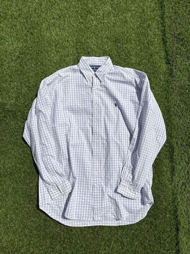 Ralph Lauren BLAKE Button-Down Shirt Light Purple Check Used for 14Y+ Japan