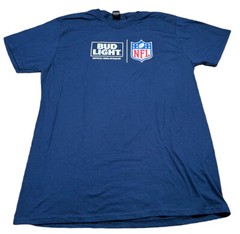 Bud Light Official Beer Sponsor NFL T-shirt-Size XL Blue 32 Team See Measurement