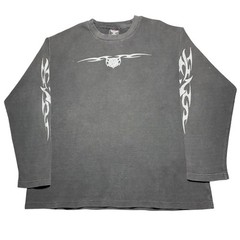 Vintage Interstate Thermal Shirt Tribal Y2K Grunge Waffle Knit Tattoo Heavy