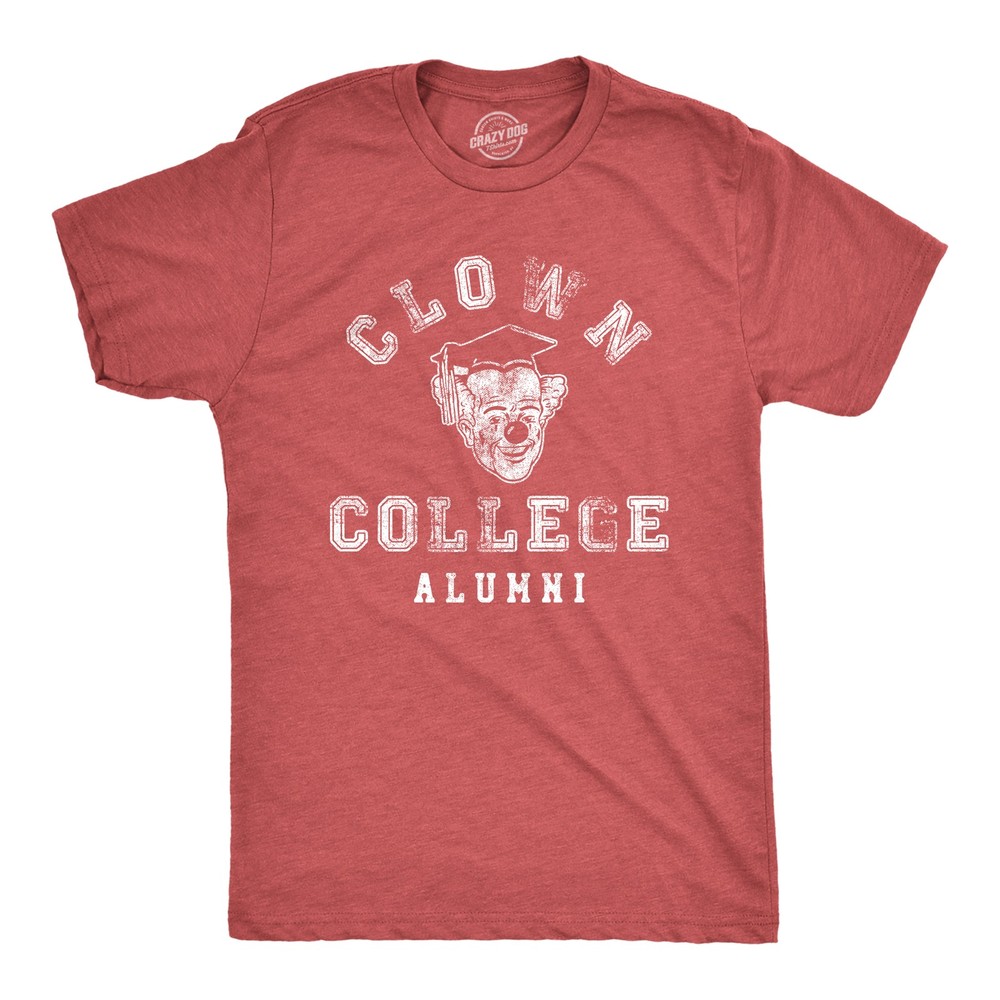 Mens Clown College Alumni T Shirt Funny Sarcastic Graduate Cap Tee for Guys