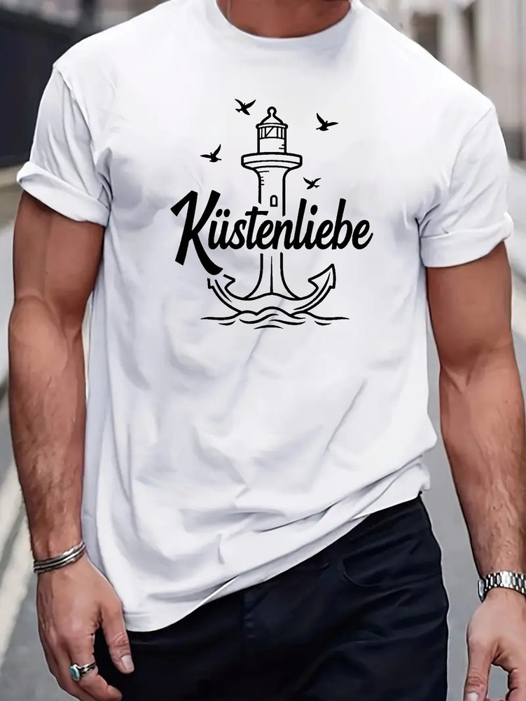 Men’s T-shirt, Summer Clothing, Men’s Sports T-shirt, with Print, Regular Fit,
