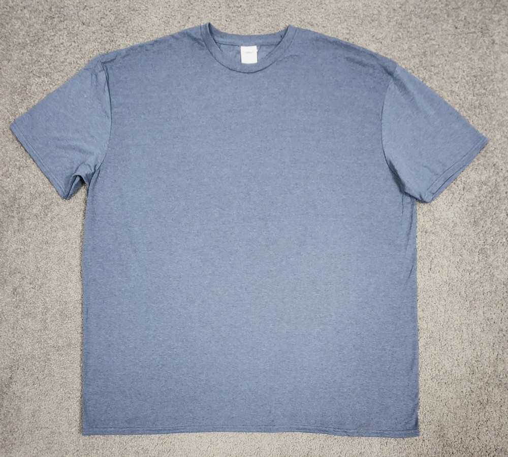 Men’s Crew Neck T Shirts 3XL Delta Soft Blue Short Sleeve Cotton Poly 2 PACK