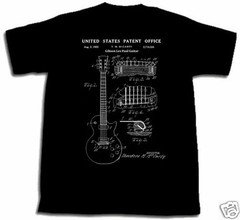 GIBSON LES PAUL GUITAR PATENT SHIRT tshirt S M L XL 2XL 3XL McCarty Polsfuss NEW