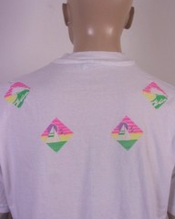 vintage 80s Air Waves 1988 California T-Shirt Pastels Art Deco Design sz XL