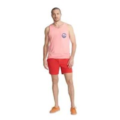 chubbies Men’s Graphic Tank Top Muscle Logo Tropical Beach Preppy Medium Coral