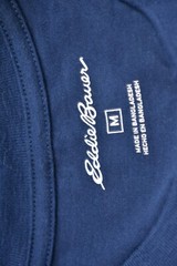 Eddie Bauer Mens Indigo Blue Long Sleeve Crew Neck Cotton Blend Tee Shirt M