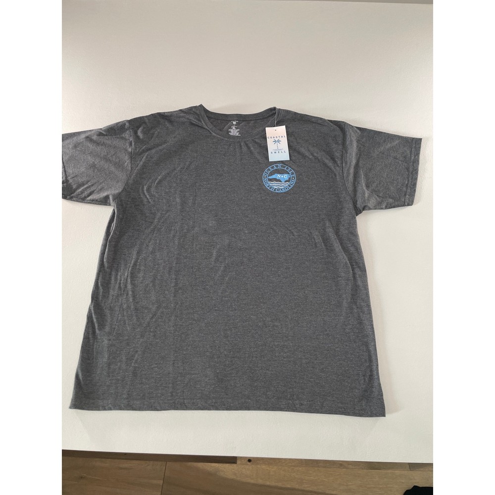 NWT Coastal Swell Charcoal Gray Lightweight Cotton‑Blend T‑Shirt Size XL