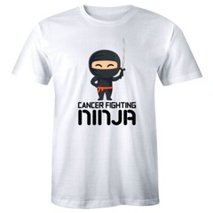 Cancer Fighting Ninja White Short Sleeve T-Shirt for Men Strong Survivor Tee
