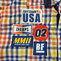 BORN FLY Shirt Men XL Plaid Short Sleeve Button Up Tide Detergent Parody Y2K