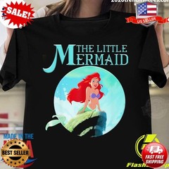 Nice Ariel Splash Rock Graphic The Little Mermaid Graphic T-Shirt NEW S-5XL