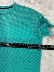 Nike Dri-FIT Running Shirt Mens XL Teal Striped Short Sleeve Mesh Training Top