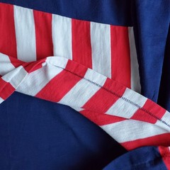 Vintage 70s American Flag Shirt Applique Stars Stripes USA Hippie Mens S