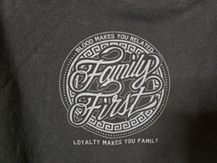 Shaka Wear Family First Tshirt Adult Size 2XL Black Heavyweight 100% Cotton