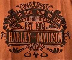 HARLEY DAVIDSON SS Shirt Texas Orange Live to Ride Retro Legend Chest43in Mens L