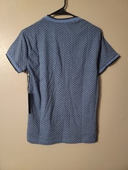 Straight Faded Blue Short Sleeve T Shirt Size S Faux Pocket NWT