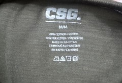 CSG Men’s Color Block Palm Leaf T-Shirt Size Med Olive Black Soft Cotton Blend