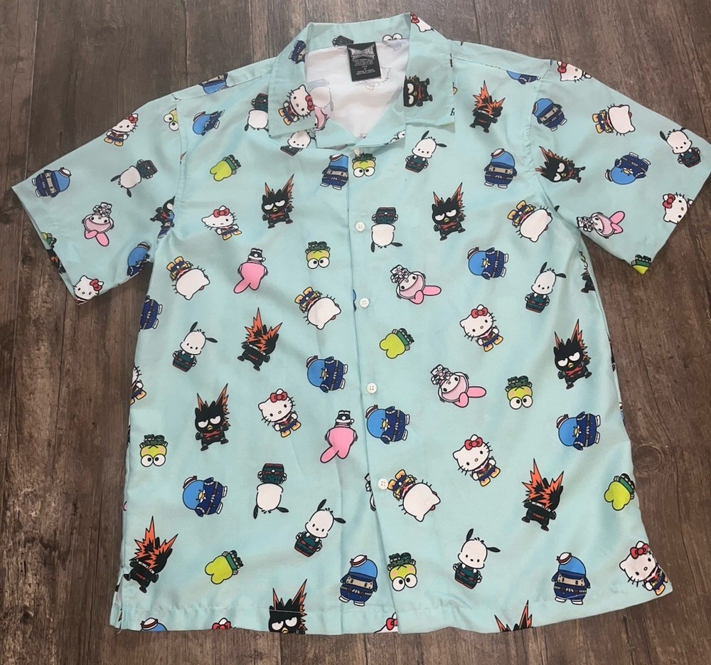 My Hero Academia x Sanrio Hello Kitty & Friends Collab Button Shirt Size Medium