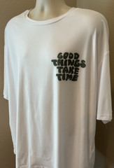 Brooklyn Vertical Men’s XL White Gym T-Shirt Good Things Take Time