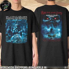 Iron Maiden Run For Your Lives 2025 Tour Rime of the Ancient.M Merch T-Shirt