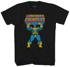 Marvel Thanos Infinity Guantlet Men’s Black T-Shirt New