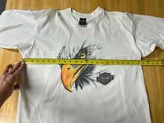 VTG 1998 Harley Davidson Eagle Face Eye Bakersfield, CA Sz XXL White T-Shirt See