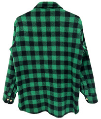 S/M Vtg 90s Green Black Buffalo Check Flannel Skate Punk Grunge Rock Men’s Shirt