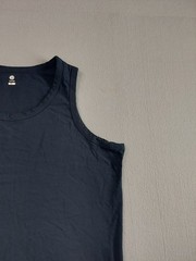 Lapasa Men Undershirt L Navy Blue Logo Crew Neck Sleeveless Pullover Tank Wear