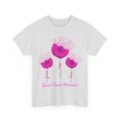 Faith Hope Love Sunflower Pink Ribbon Breast Cancer Awareness T-shirt