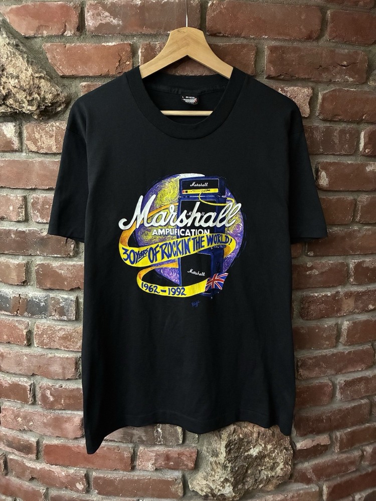 Vintage 90s Marshall Amplifiers Shirt L Made In USA Music Gear Tee
