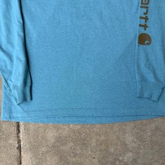 Carhartt Loose Fit Heavyweight Long Sleeve Logo Original Blue Men’s Large