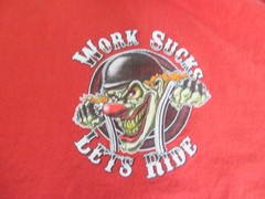 Work Sucks Let’s Ride Biker Motorcycles Clown Red 3XL T-shirt