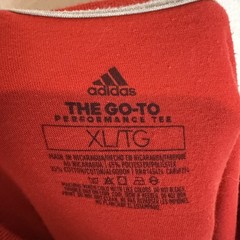 Adidas The Go To Performance T-Shirt Mens XL Red Logo Climalite Short Sleeve