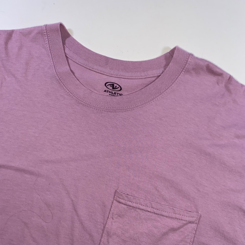 Athletic Works Mens 2XL Mauve Purple Cotton Pocket T-Shirt Short Sleeve Crewneck