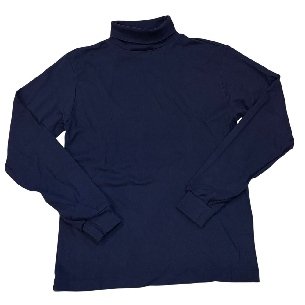 Vintage Eddie Bauer Turtleneck Mens Medium Blue Single Stitch 90s Old Money USA