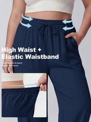 Women’s Plus Size Wide Leg Pants Palazzo High Waisted Pants for Women Plus Si…
