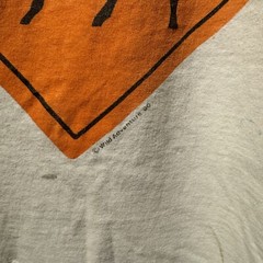Vtg Elk CROSSING Shirt Mens Sz Large White Used Single Stitch Holes 90s