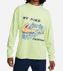 NWT Nike DZ3080-383 Men Sportswear Max90 LongSleeve Cotton Tee Shirt Lime Size L